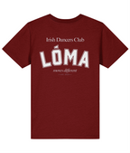 LÓMA Club Tee in Berry with White varsity back print