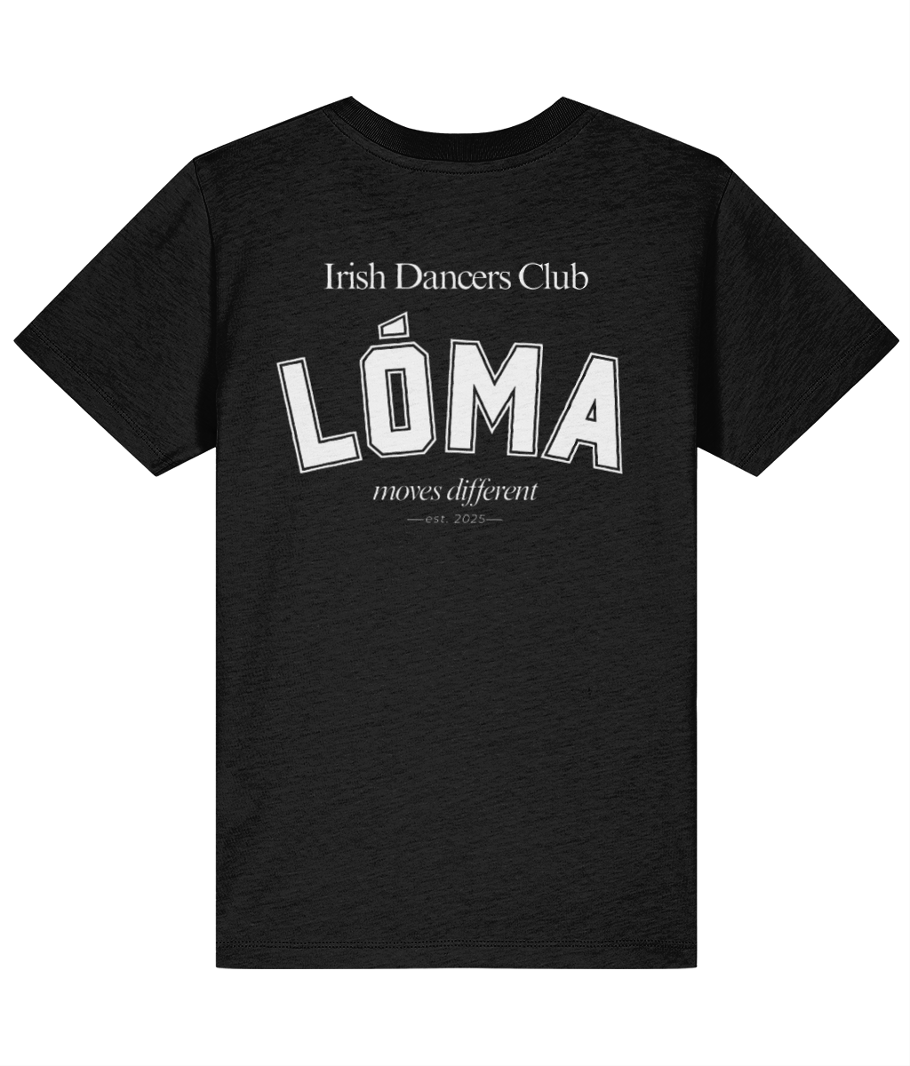 Black LÓMA Club Tee for Irish dancers