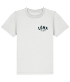LÓMA Club Tee in White with Evergreen front logo for kids