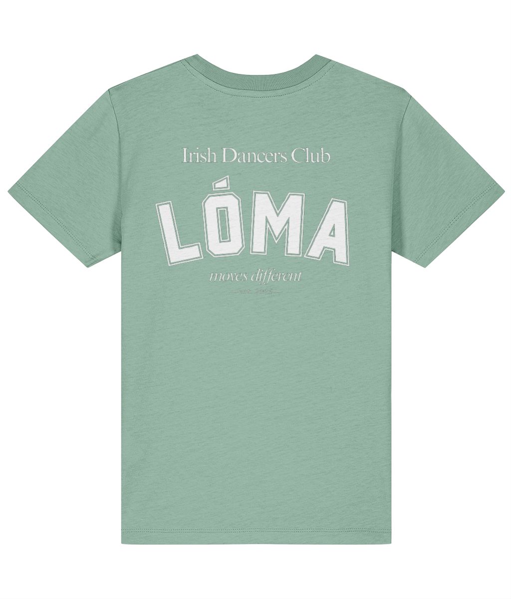 LÓMA Club Tee in Meadow with White varsity back print