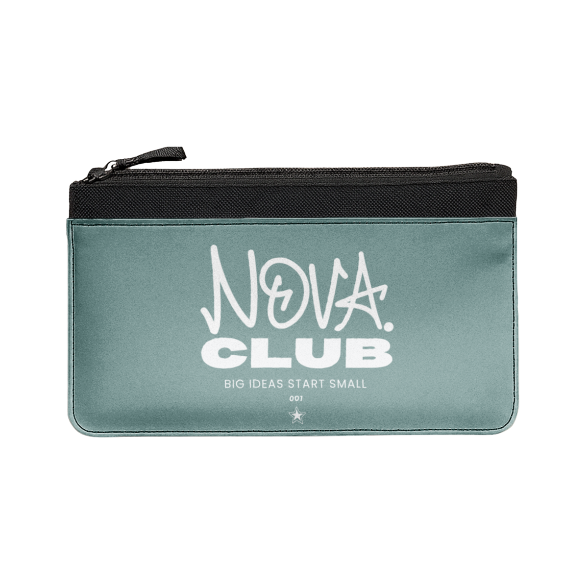 NOVA 001 Club teal pencil case with white Club print