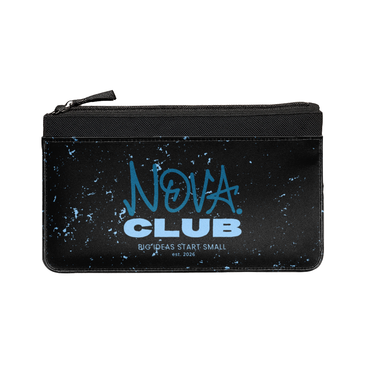 NOVA 001 Limited Edition black pencil case with blue Club print