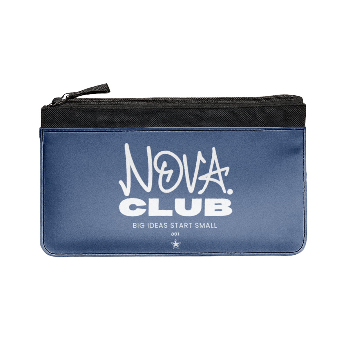 NOVA 001 Club Bright Blue pencil case with white Club print