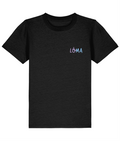 Black LÓMA Core Statement kids' Irish dance T-shirt with Pink and Blue Made to Move Built to Belong print